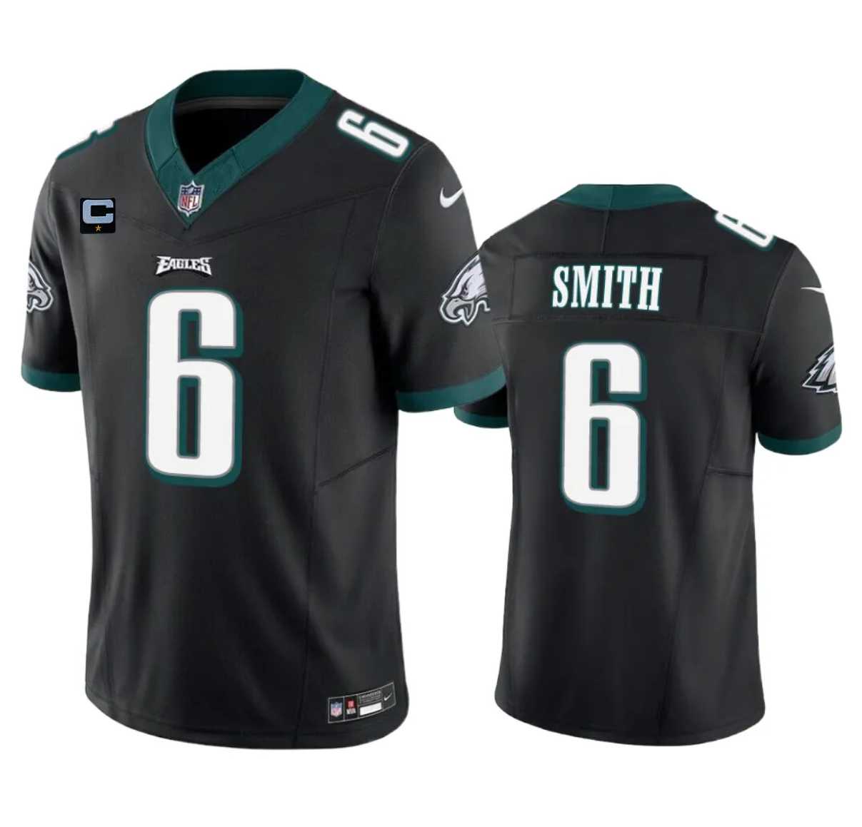 Men & Women & Youth Philadelphia Eagles #6 DeVonta Smith Black 2023 F.U.S.E. With 1-Star C Patch Vapor Vapor Untouchable Limited Jersey